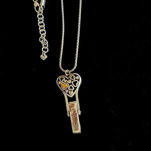 Brighton Floating Heart Silver & Gold Plated Badge Lanyard